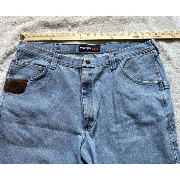 Wrangler Riggs Carpenter Shorts Men's 42 Denim WorkWear Blue Light Wash Cotton - Picture 4 of 8